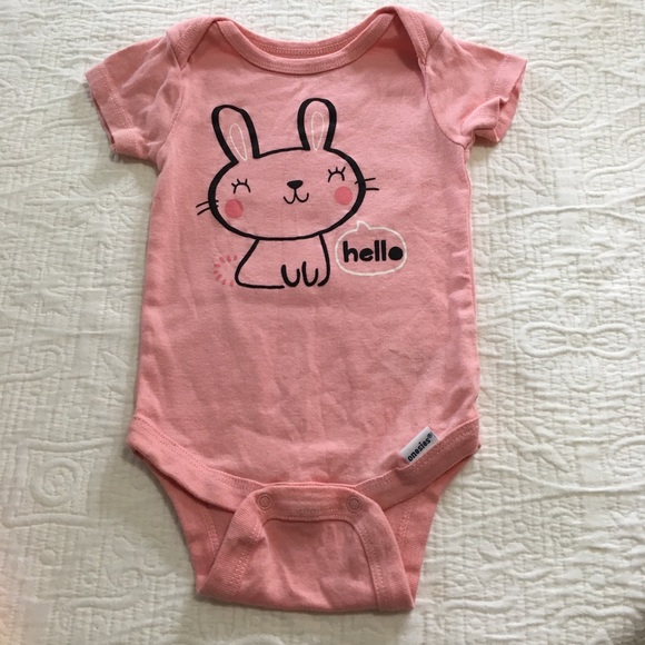 0-3m (6/$20) Pastel Bunny-Themed Onesies - Picture 2 of 6